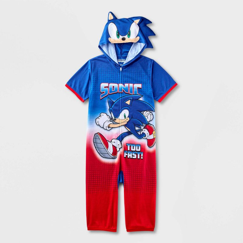 Boys' Sonic the Hedgehog Union Suit - Blue, 1 of 4