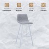 LeisureMod Elland 41" Upholstered Leather Bar Stool with Iron Legs - Modern White Base and Footrest Counter Height Stool for Kitchen and Bar, Set of 2 - 4 of 4