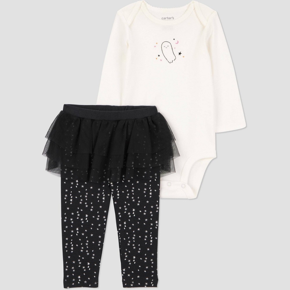 Carter's Just One You® Baby Girls' 2pc Ghost Tutu Set - Black/White 3M
