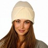 Anna-Kaci Women's Soft Knit Cuffed Beanie Hat with Ribbed Foldover Hem and Delicate Bow Detail - 3 of 4