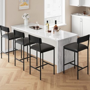 Jojoka Bar Stools Set of 2/4, Counter Height Bar Stools with Back & Upholstered Wider Seat, 25.5" Kitchen Barstools with Footrest for Kitchen - 1 of 4