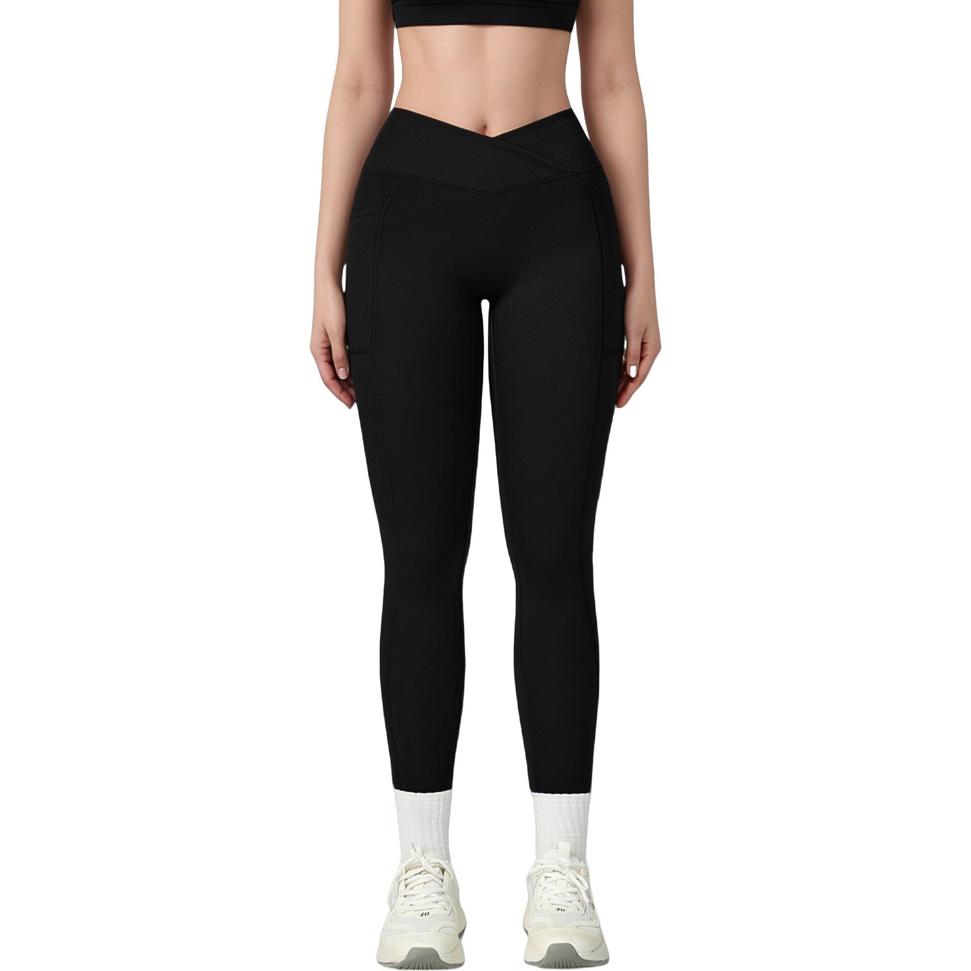 Anna-Kaci Active Women's High Waist Crossover Lounge Leggings with Full Length Slim Fit and Flattering Waistband