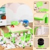 5-Piece Kids Table and Chairs, Height Adjustable Toddler Table and Chair Set for Ages 2-10 with Graffiti Desktop, Non-Slip Legs for Classroom/Daycare - 2 of 4
