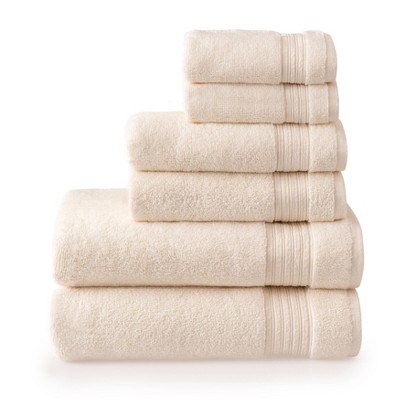 6pc Soft Loft Towel Set Cream - Welhome