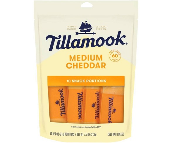 Tillamook Medium Cheddar Snack Cheese - 10pk/7.5oz