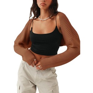 Clearlove Womens Long Cardigan Lightweight Sweater Open Front Long Sleeve Outfits Short Cardigan Coat - 1 of 4