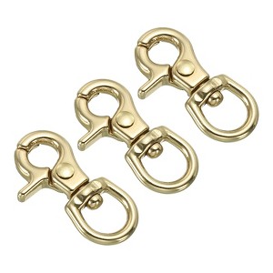 Unique Bargains Pure Brass Round Lobster Clasp Keychains for DIY Leather Craft - 1 of 4