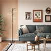 SUGIFT Floor Lamp with 3 Adjustable Heads and Petal Glass Shades, Modern Standing Lamp with LED Bulbs for Living Room Bedroom Office - 3 of 4