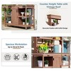Large Farmhouse Potting Bench with 2 Drawers, Cabinet & Shelves, Outdoor Workstation for Backyard/Mudroom - 3 of 4