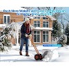 30 Inch Heavy Duty Wheeled Snow Shovel, Adjustable Metal Snow Pusher with 5-Position Handle & Multi-Angle Carbon Steel Blade - 4 of 4