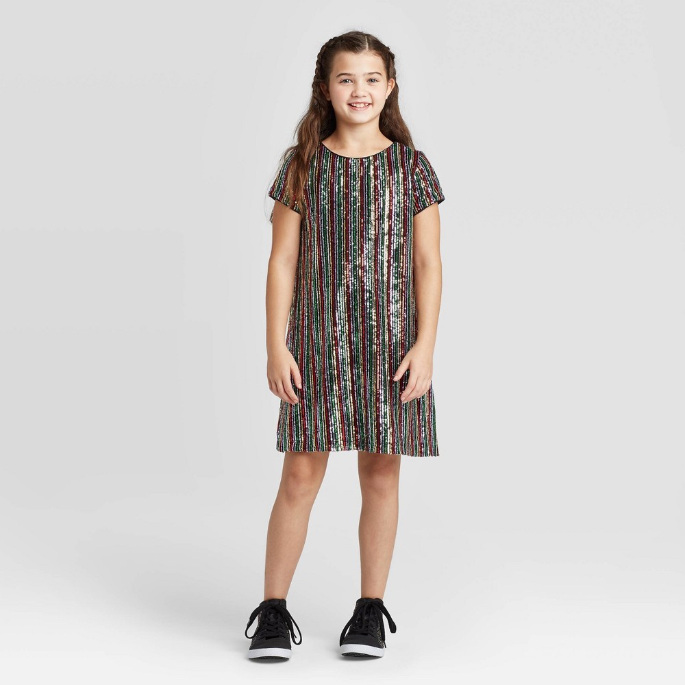 petiteGirls' Short Sleeve Sequin Dress - art class L, Girl's, Size: Large, MultiColored was $26.99 now $9.44 (65.0% off)