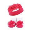 Hudson Baby Infant Girl Headband and Socks Giftset, Pink Purple, One Size - 3 of 4