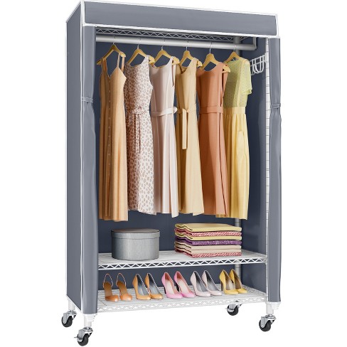 Vipek R1c Rolling Clothes Rack With Cover Portable Closet, White Closet ...