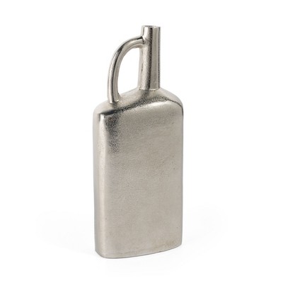 HomeRoots 14" Silver Aluminum Jug Table Vase