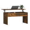 vidaXL Coffee Table Smoked Oak 40.2"x19.9"x20.7" Engineered Wood - 4 of 4