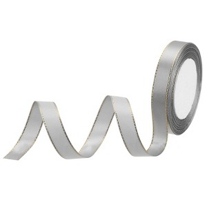 Unique Bargains Double Face Wide Satin Ribbon with Gold Edges for Wedding Bouquet - 1 of 4
