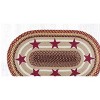 Earth Rugs Burgundy Stars Oval Rug – 27"x45" Hand-Braided Jute Mat with Primitive Patch Accents in Country Burgundy - 3 of 3