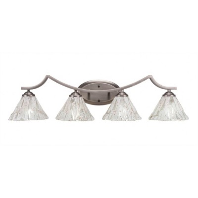 Toltec Lighting Zilo 4 - Light Vanity in  Graphite with 7" Italian Ice Shade
