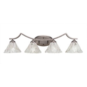 Toltec Lighting Zilo 4 - Light Vanity in  Graphite with 7" Italian Ice Shade - 1 of 1