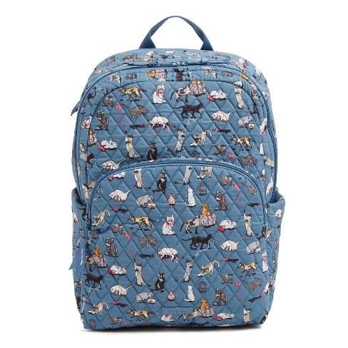Vera Bradley Women s Outlet Cotton Essential Large Backpack Cat s Meow Target
