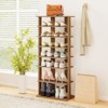 Tangkula 7-Tier Double Rows Shoe Rack Vertical Wooden Shoe Storage Organizer Patented - 2 of 4