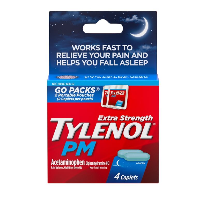 Tylenol Acetaminophen Extra Strength Caplets - 4ct, 1 of 8