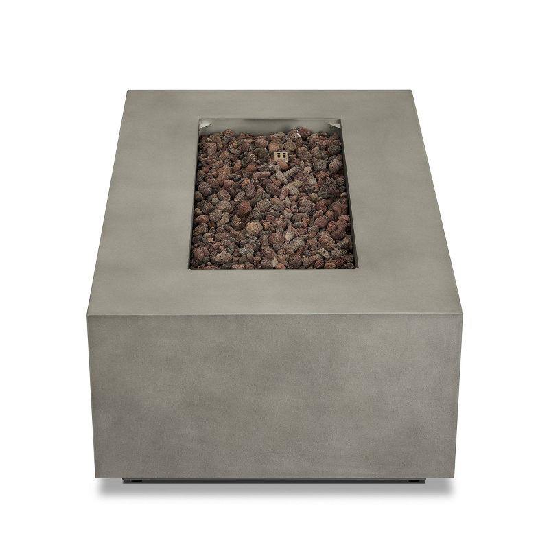 Aegean Small Rectangle Fire Table with NG Conversion Mist Gray - Real Flame, 5 of 13