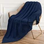 PAVILIA Plush Knit Throw Blanket for Couch Sofa Bed, Super Soft Fluffy Fuzzy Lightweight Warm Cozy All Season