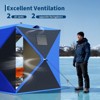 Pop Up Ice Fishing Shelter with 49Ft LED Light Strip, Windproof Portable Hub Design, Fits 2-3 People, 25 Sq Ft Fishable Area - 3 of 4