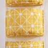 Anna-Kaci Hanging Wall Organizer with Three Fabric Pockets and Wooden Rod Design - Yellow - 2 of 4