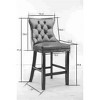 CIPACHO Contemporary Velvet Upholstered Barstools with Button Tufted Decoration and Wooden Legs, Bar Chairs,Bar stools, Set of 2 (Black) - 2 of 4