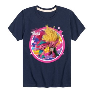 Boys' - Trolls - Poppy and Viva Rainbow Short Sleeve Graphic T-Shirt - 1 of 4