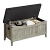 39.4” Wooden Chest Storage Box with 2 Safety Hinges, Entryway Benches with Flip-Top, Large Trunk for Living Room, - 3 of 4