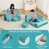 Acekool Modular Kids Play Couch - 15-Piece Set with Soft Velvet Covers, Reconfigurable Shapes for Playrooms & Indoor Fun (Blue) - 3 of 4