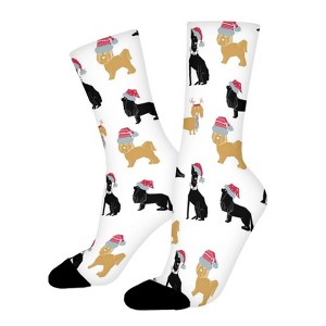 Cute Rottweiler Black Women Printed Crew Socks Funny Funky Socks Soft Polyester Novelty Gifts for Artists Men - 1 of 1
