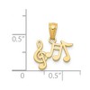 Black Bow Jewelry 14k Yellow Gold Small Musical Notes Pendant, 14mm (9/16 inch) - 4 of 4