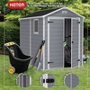 Keter Manor 6 x 8 Foot All Weather Garden Tool Outdoor Storage Shed Durable Resin Organizer with Lockable Double Doors and Fixed Window, Gray - 2 of 4