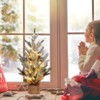COZONY 2 Ft Pre-Lit Snow Flocked Christmas Tree, 24 Inch Artificial Mini Xmas Tree with 50 LED Lights for Table Centerpiece Decor - 3 of 4