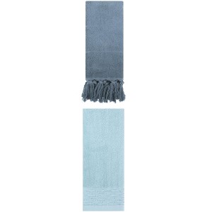REGALWOVEN 2 Packs Solid Cotton Absorbent Soft Bathroom Hand Towel 14" x 30" - 1 of 4