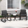 Tangkula 3 Piece Patio Rocking Set 2 Rocking Chairs w/ Tempered Glass Side Table - 3 of 4