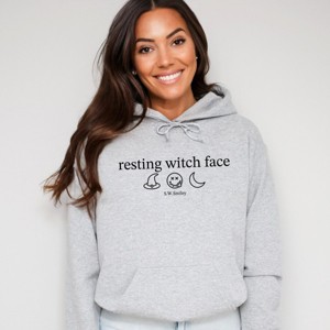 S.W.Smiley Resting Witch Face Typewriter - Women's Graphic Hoodie - 1 of 3