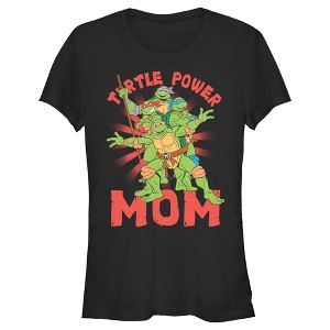 Juniors Womens Teenage Mutant Ninja Turtles Turtle Power Mom  T-Shirt -  - - 1 of 4