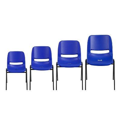 Hercules 440 lb Navy Ergonomic Shell Stack Chair with Black Metal Frame