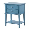 HomeStock Teal Nightstand 28x22x16 Contemporary Bedside Table with Open Shelf Storage, Vibrant Stylish Accent for Bedroom Spaces - 2 of 4