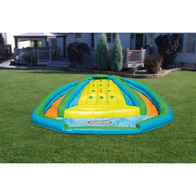 Blue and Yellow Inflatable Water Slide with Blower
