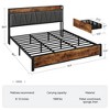 Full Size Bed Frame with Storage Linen Upholstered Headboard, 4 Drawers Platform Bed Frame - 2 of 4