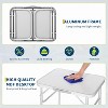 Acekool Small Folding Table with Adjustable Height, Lightweight Aluminum Frame Portable Camping Table with Carry Handle,Silver - 4 of 4