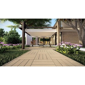 Wood Plastic Composite Patio Deck Tiles,DIY Interlocking Decking Tiles, Indoor Outdoor (11 pack, 12" x 12") - 1 of 4
