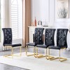 KWPZQEB Luxury Dining Chair, Upholstered Accent Chair w/ Faux Alligator Skin, Crystal Buckle & Metal Bow Leg, Kitchen Chair for Dining Room - 2 of 4