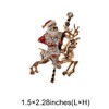Unique Bargains Christmas Brooches YNCP1357 Santa on Reindeer Alloy Dripping Wax Red Gold Tone 1.5"x2.28" 1 Pc - 3 of 4